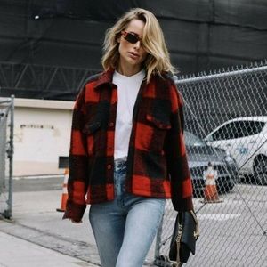 Anine bing flannel jacket red